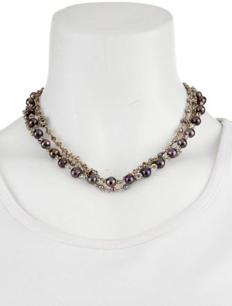 Michael Dawkins Pearl & Smoky Quartz Multistrand Necklace
