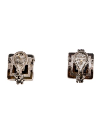 Michael Dawkins Onyx Square Earclips
