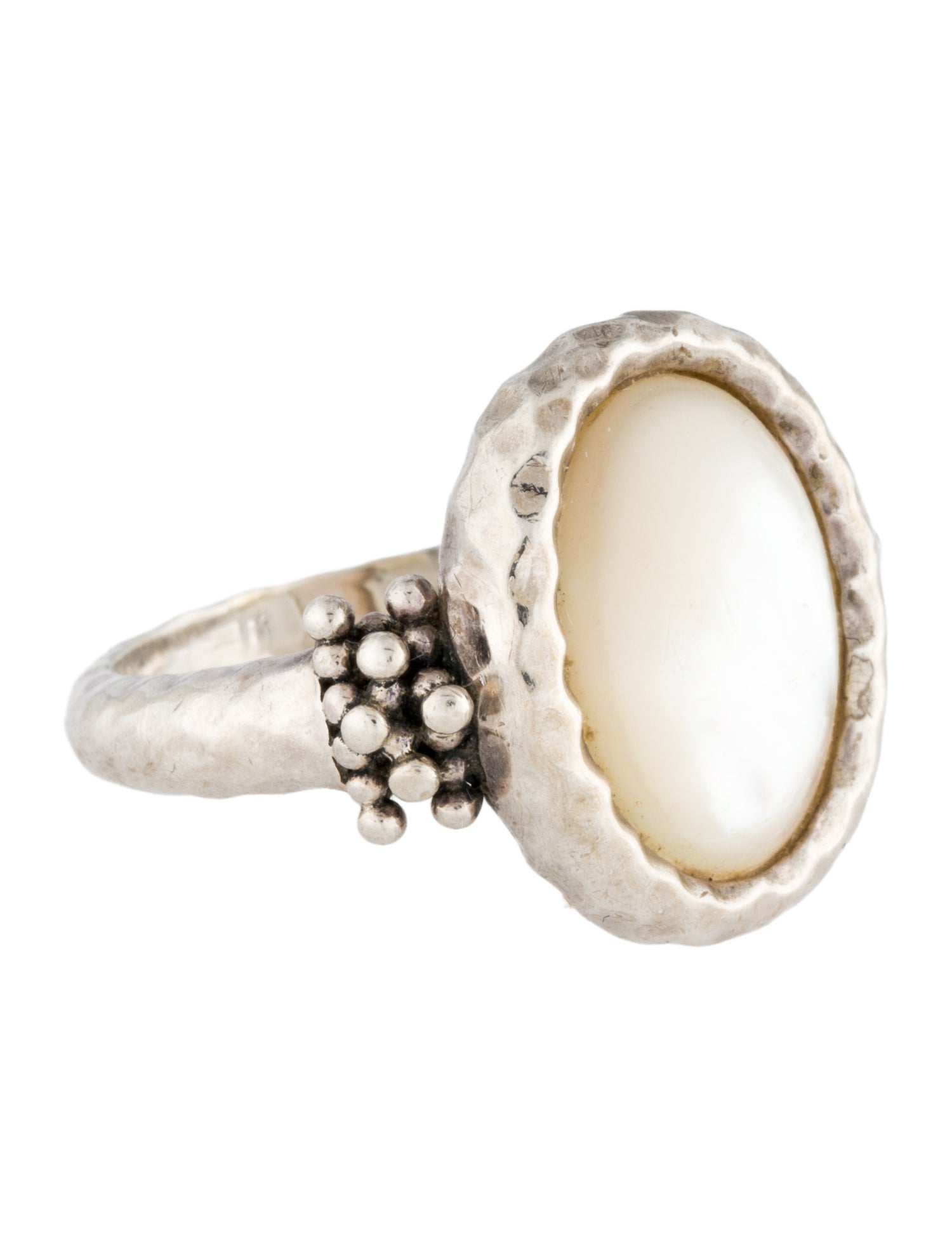 Michael Dawkins Mother of Pearl Cocktail Ring
