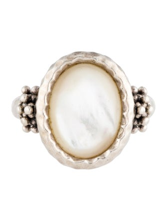 Michael Dawkins Mother of Pearl Cocktail Ring