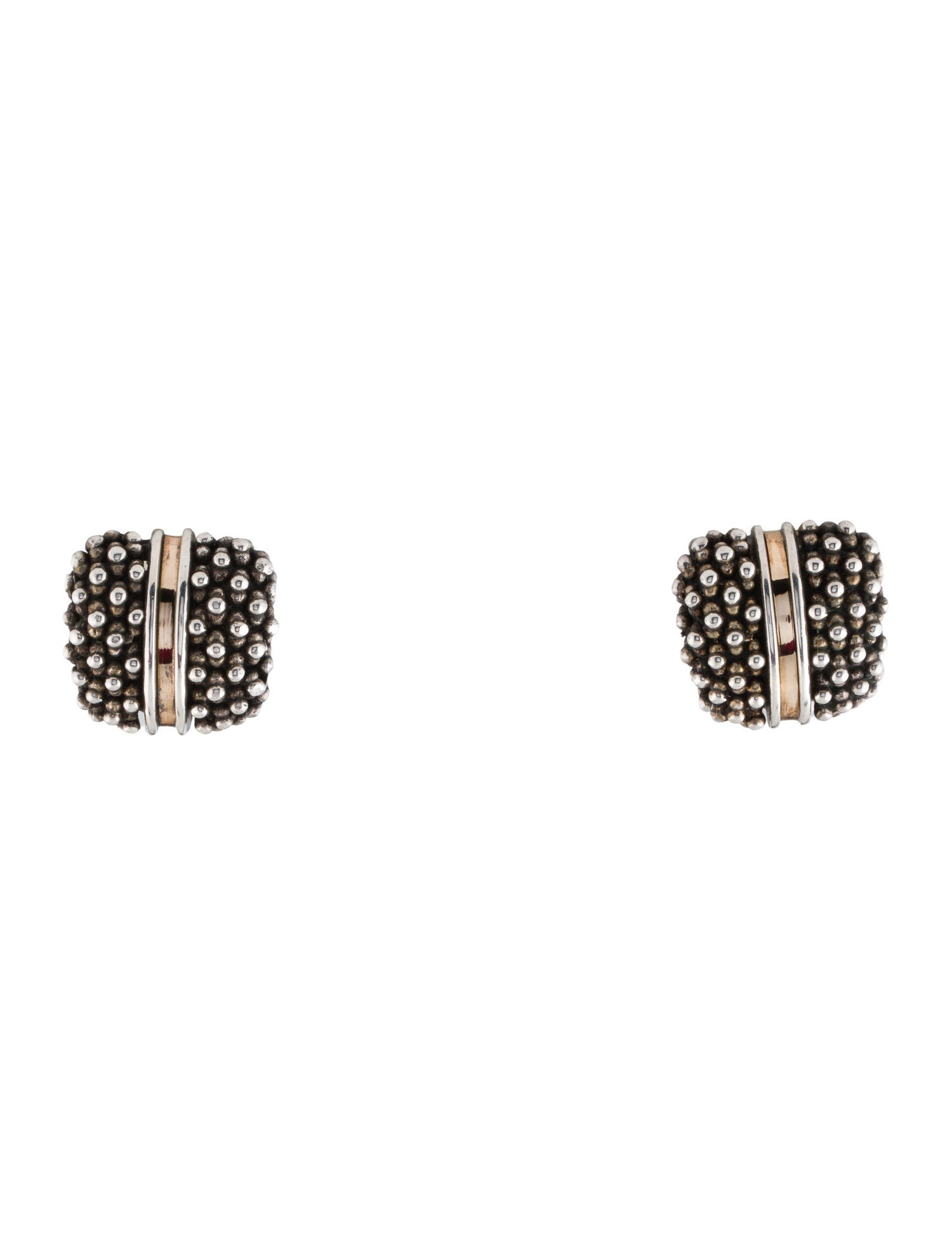 Michael Dawkins Two-Tone Beaded Clip-On Earrings
