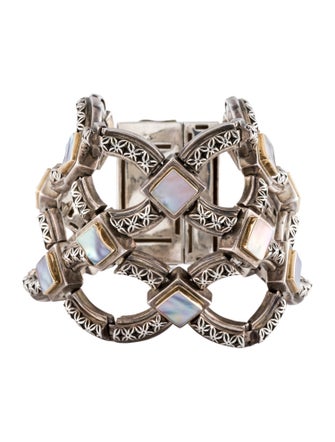 Michael Dawkins Mother of Pearl Wide Link Bracelet