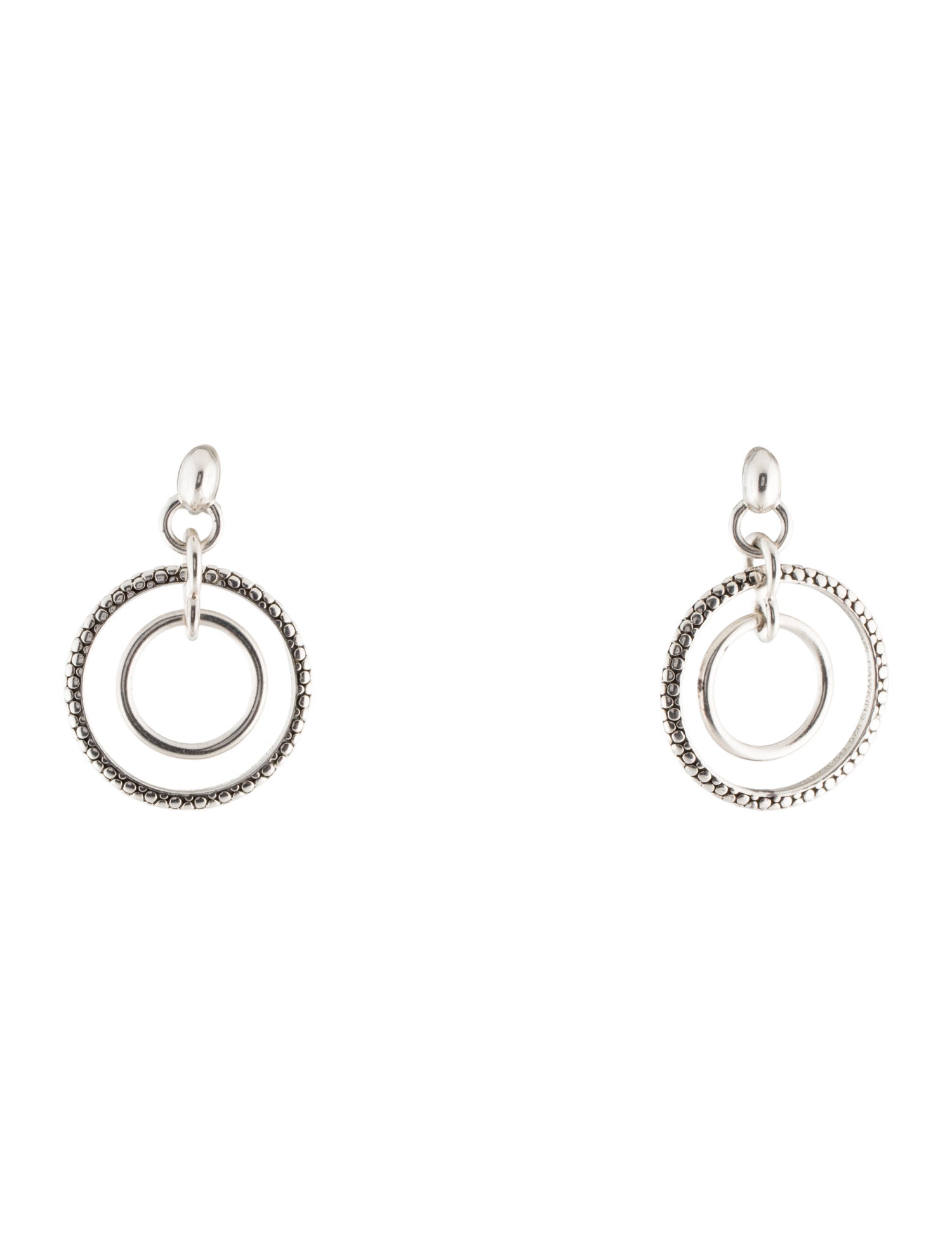Michael Dawkins Textured Double Circle Drop Earrings