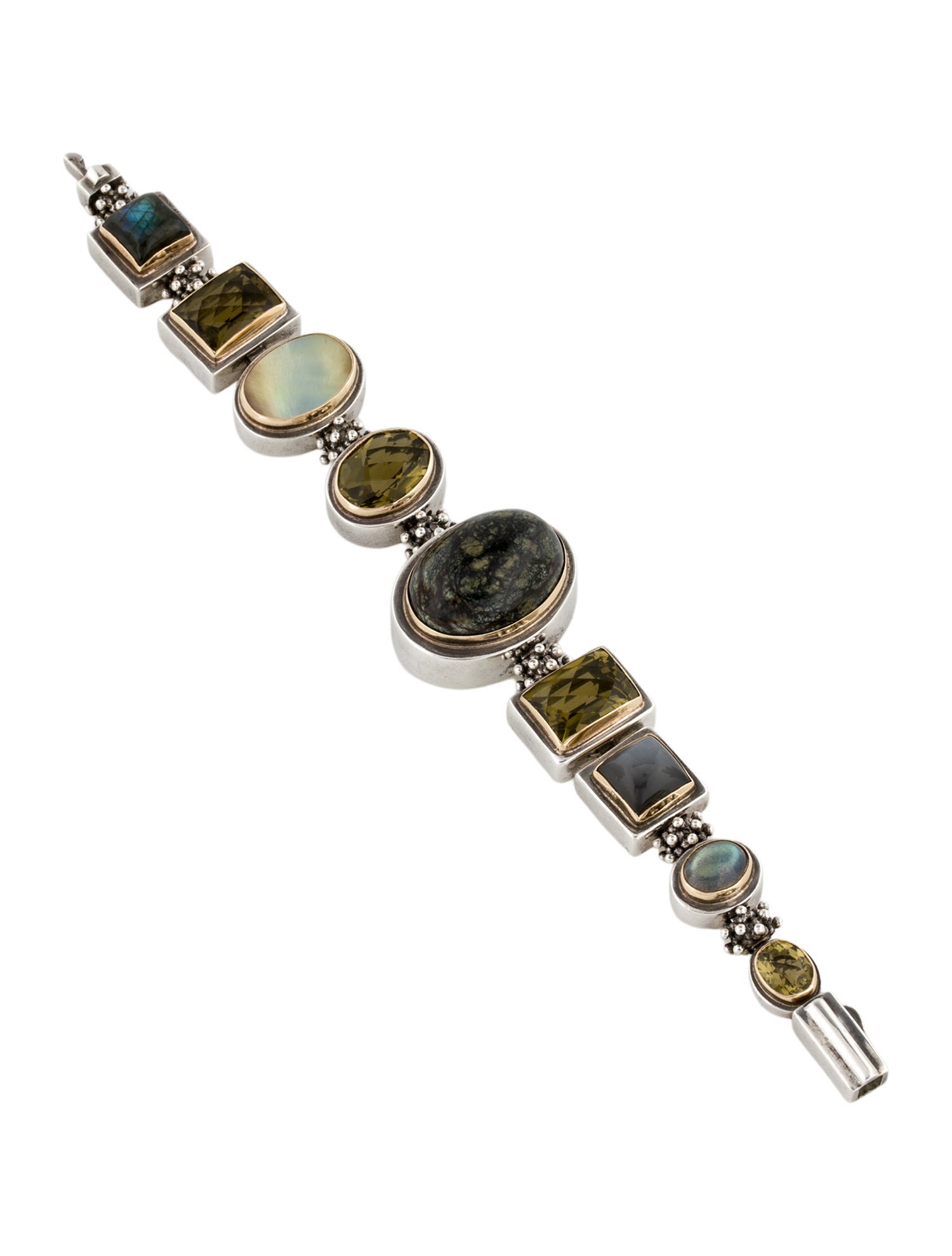 Michael Dawkins Mother of Pearl & Multistone Link Bracelet