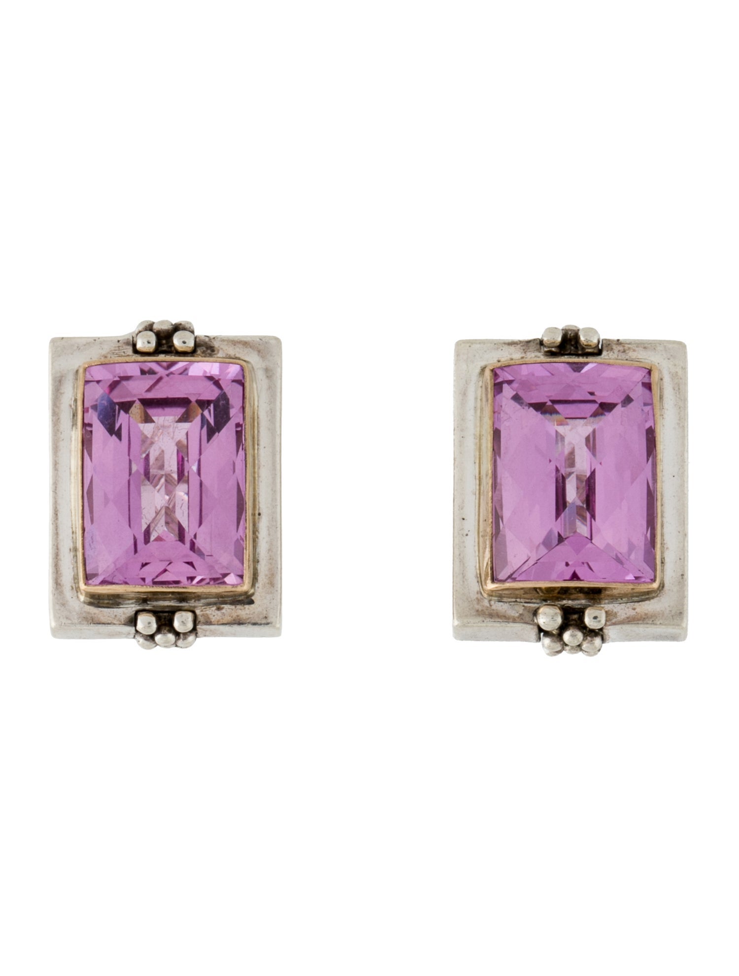Michael Dawkins Synthetic Sapphire Earclip Earrings