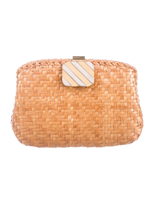 Rodo Wicker Box Clutch Brown