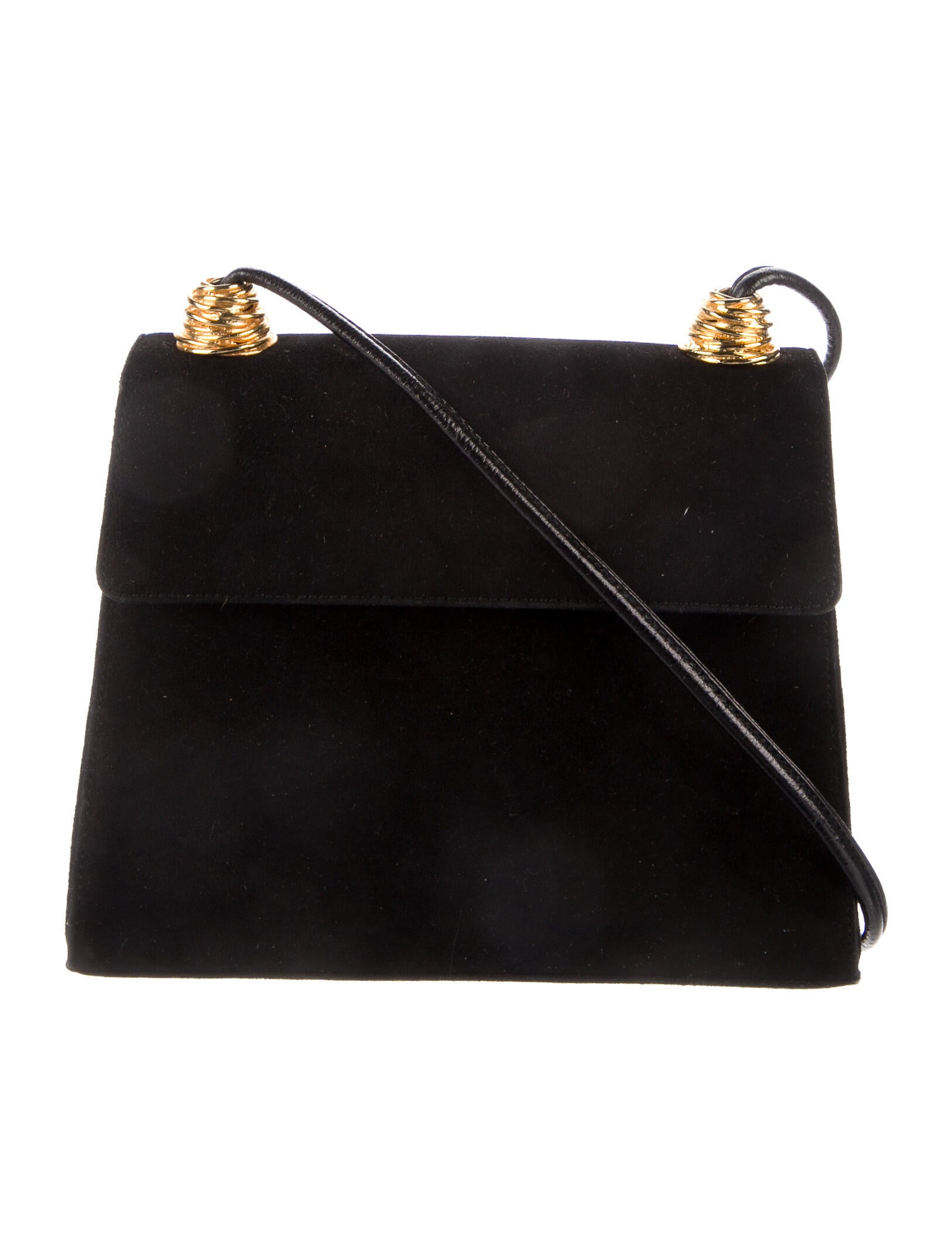 Rodo Suede LeatherTrimmed Crossbody Bag Black Crossbody Bags