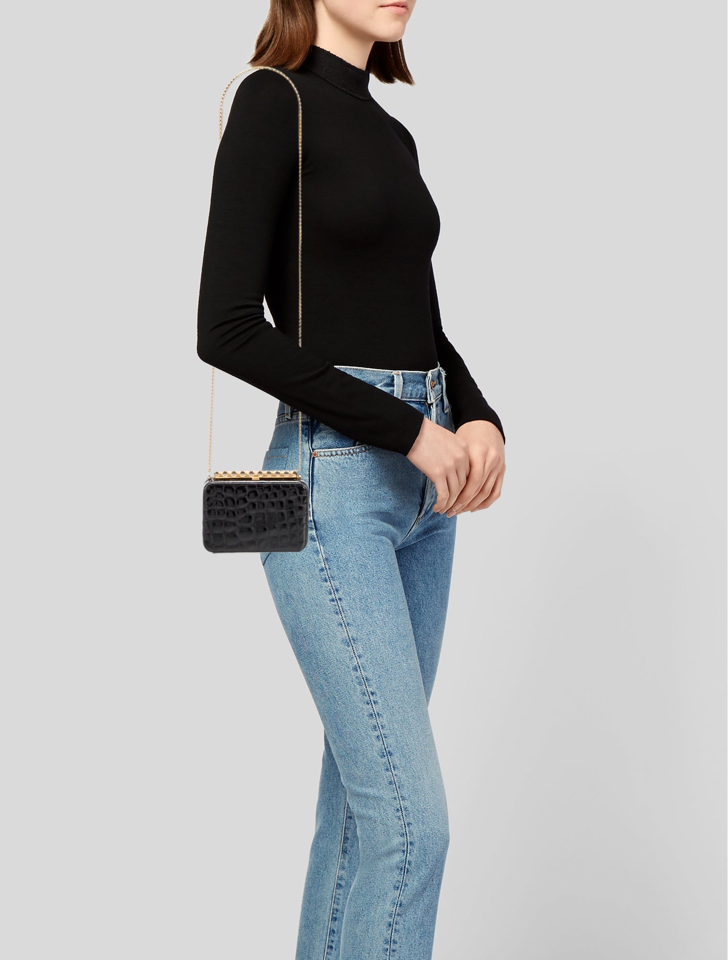 Rodo Embossed Leather Minaudière