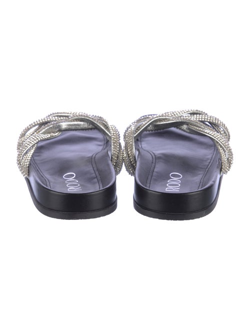 Rodo Leather Crystal Embellishments Slides