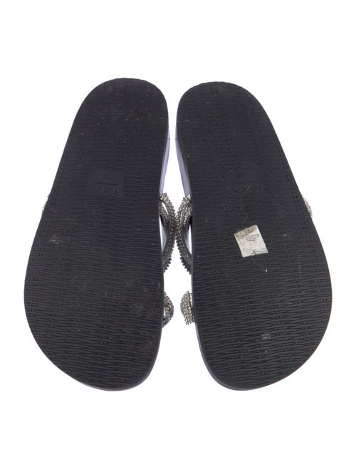 Rodo Leather Crystal Embellishments Slides