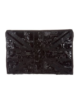 Lulu Guinness Felicity Sequin Union Jack Clutch