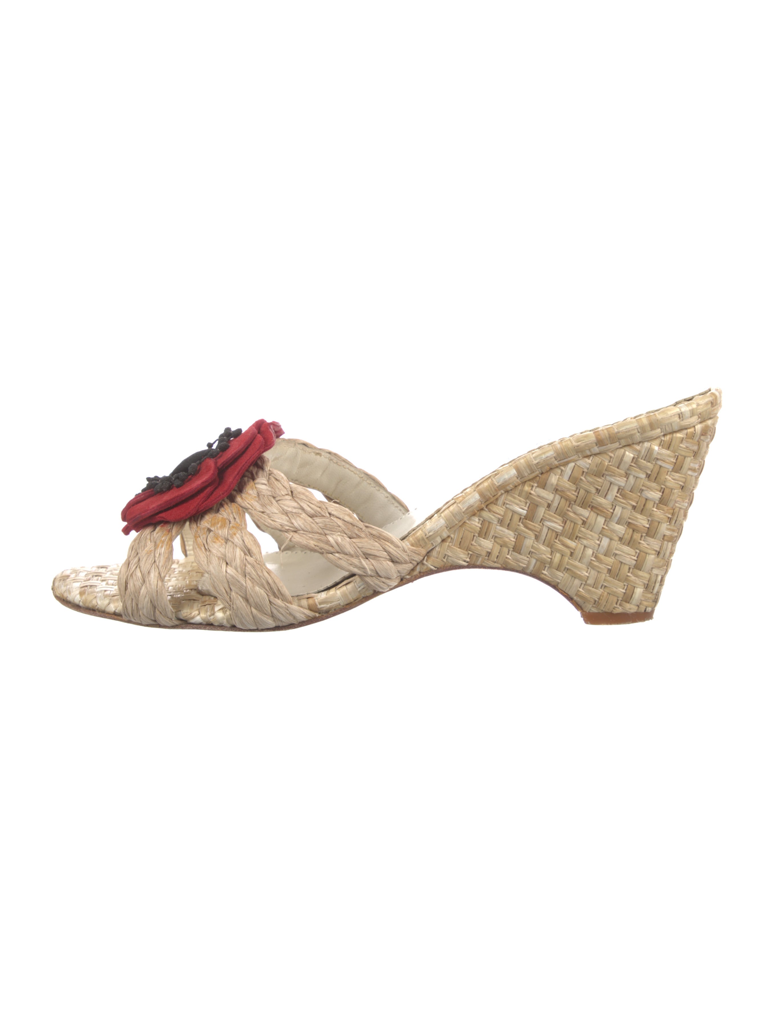 Lulu Guinness Straw Braided Accents Espadrilles Neutrals Sandals