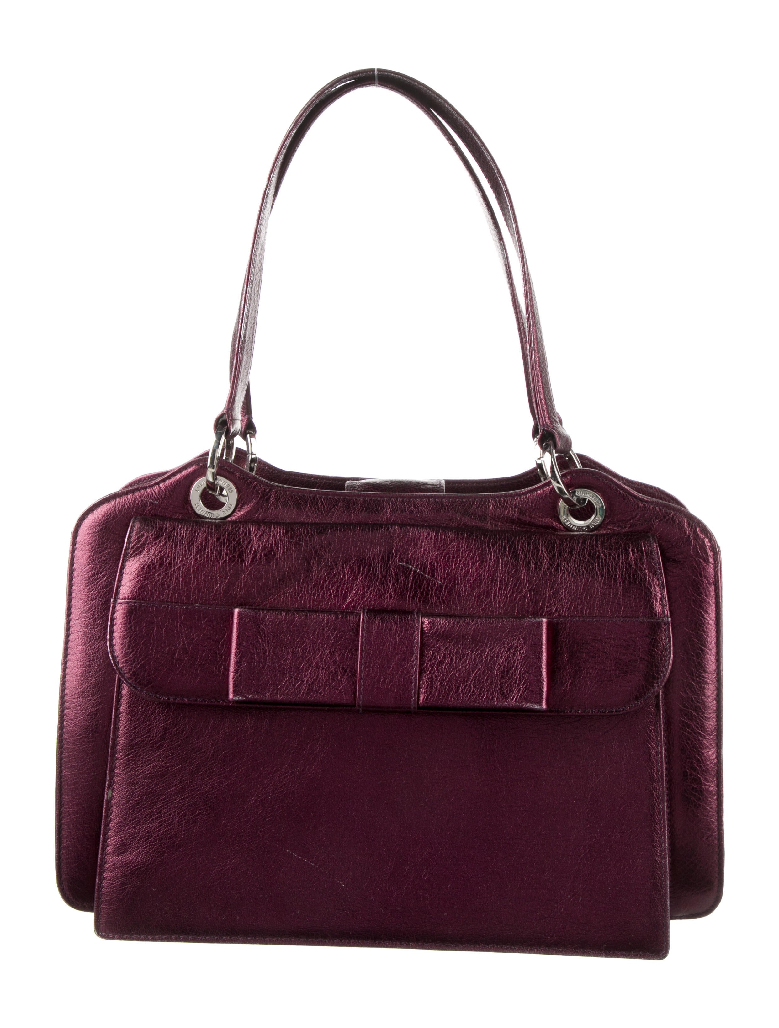 Lulu Guinness Leather Bow-Accented Shoulder Bag