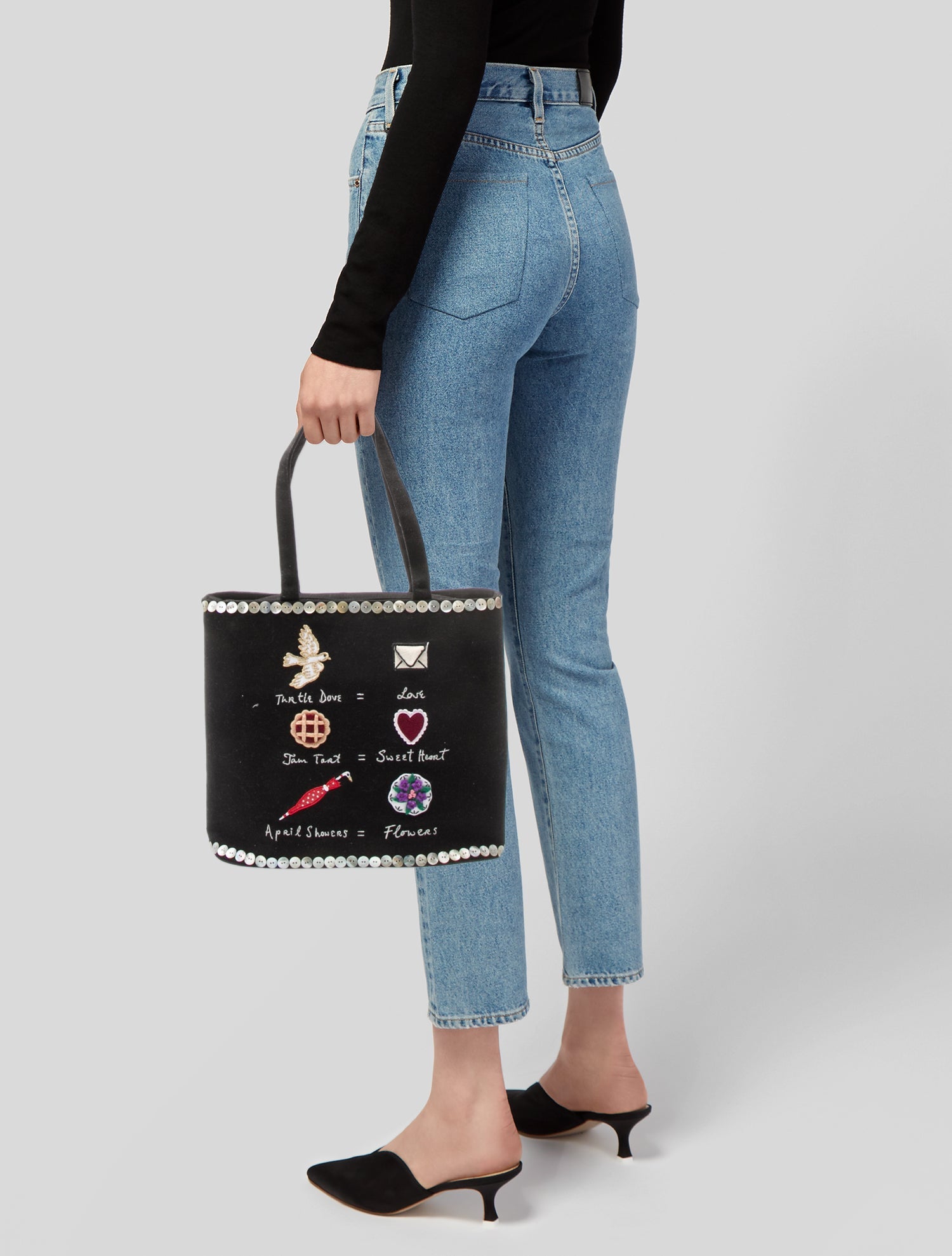 Lulu Guinness Canvas Top Handle Bag