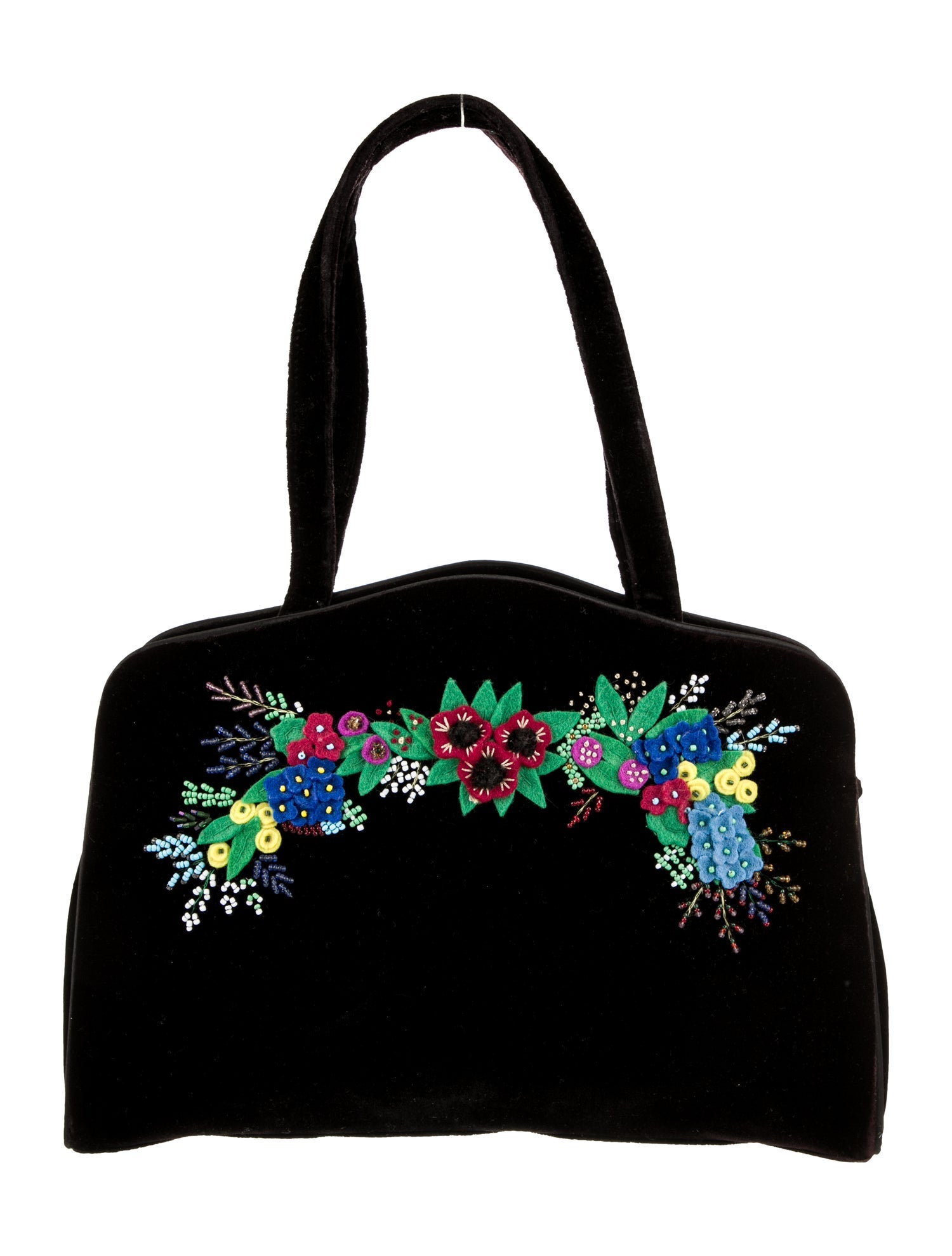 Lulu Guinness Velvet Top Handle Bag