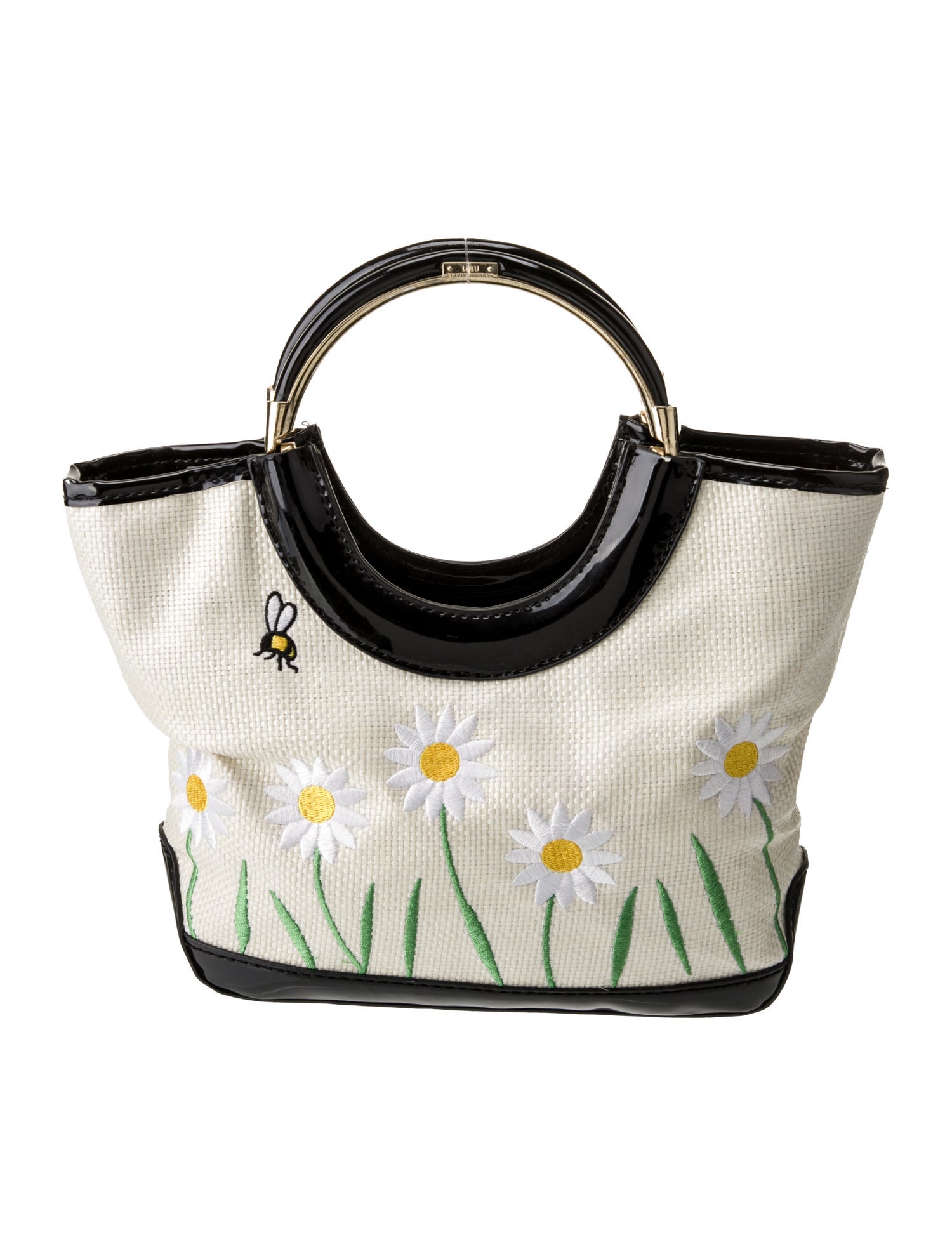 Lulu Guinness Raffia Top Handle Bag