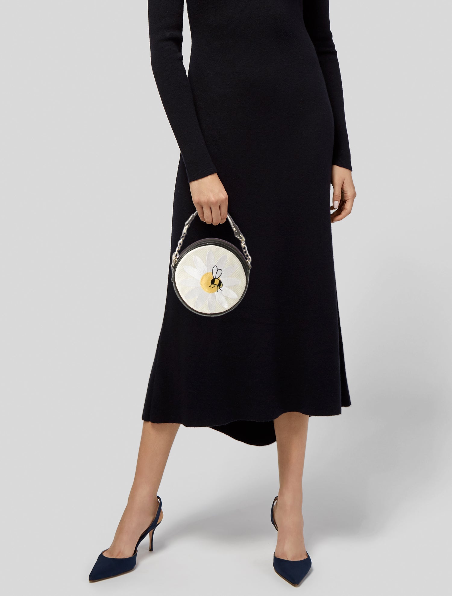 Lulu Guinness Canvas Top Handle Bag