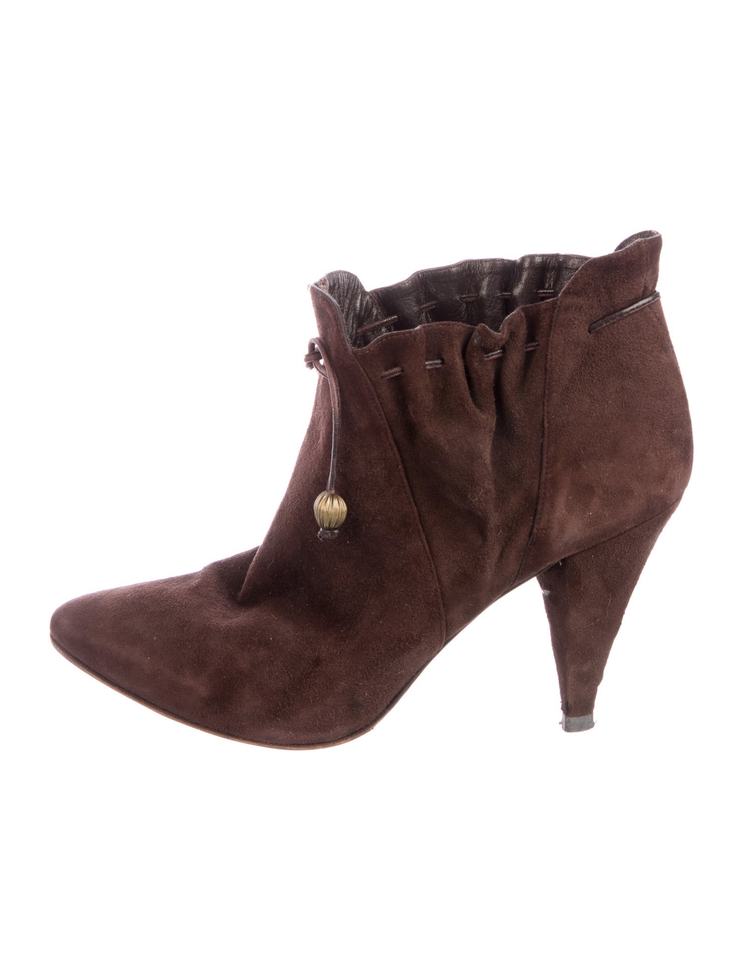 Lulu Guinness Suede Bow Accents Boots