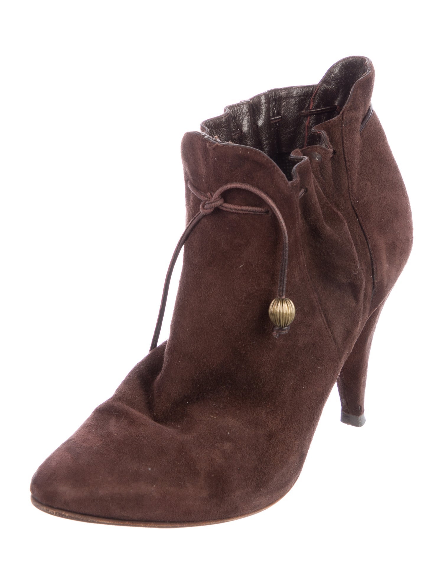 Lulu Guinness Suede Bow Accents Boots