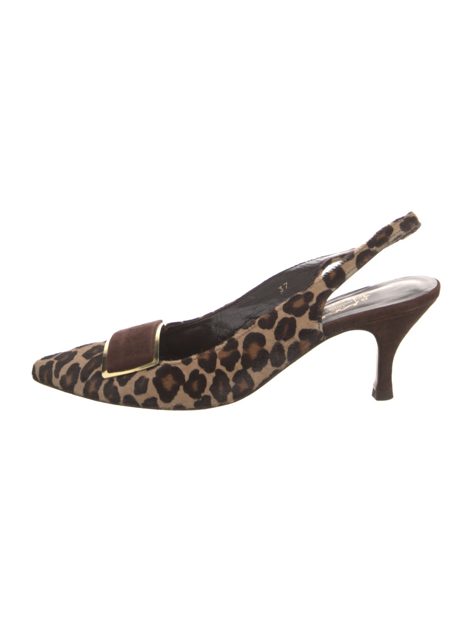 Lulu Guinness Ponyhair Animal Print Slingback Pumps