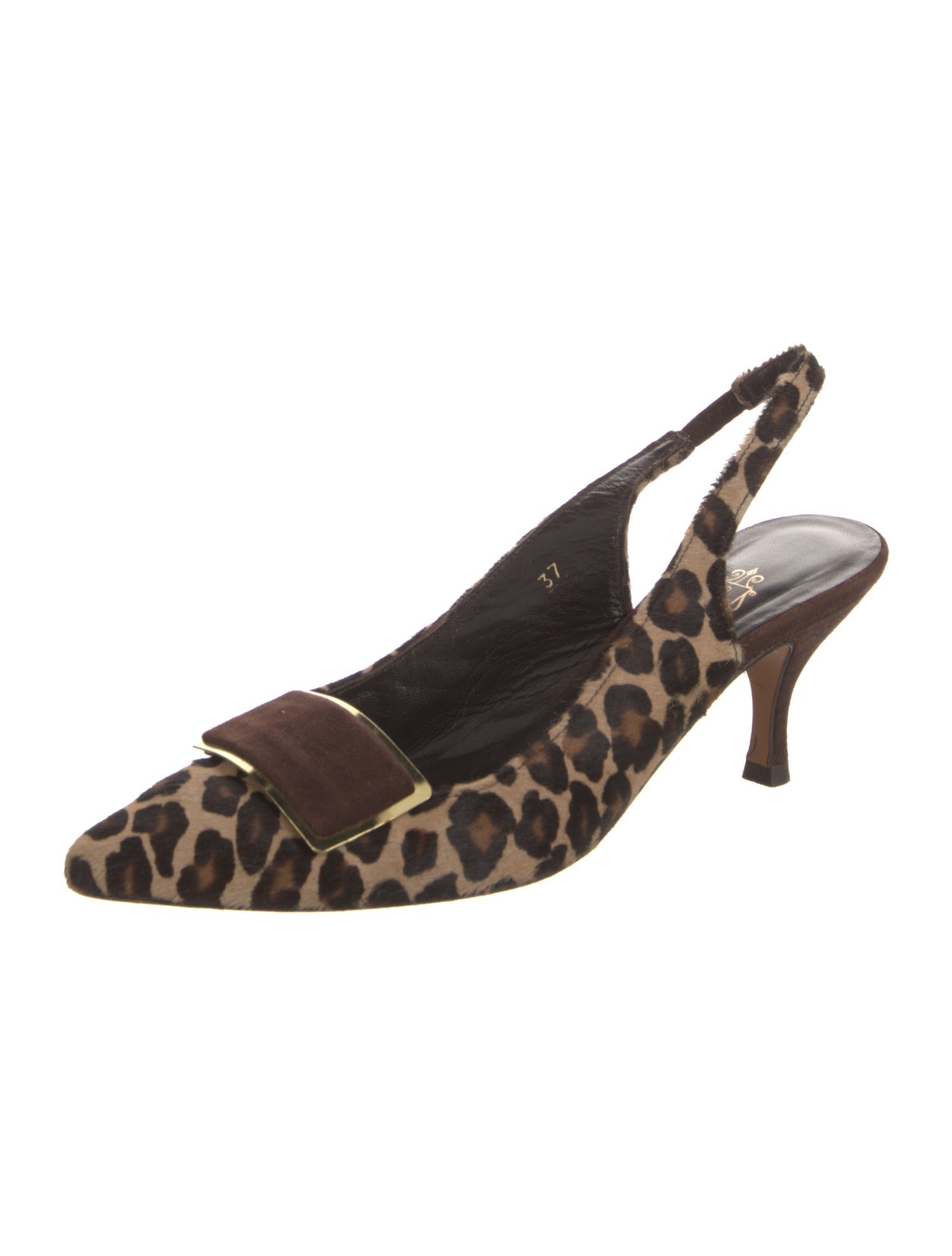 Lulu Guinness Ponyhair Animal Print Slingback Pumps