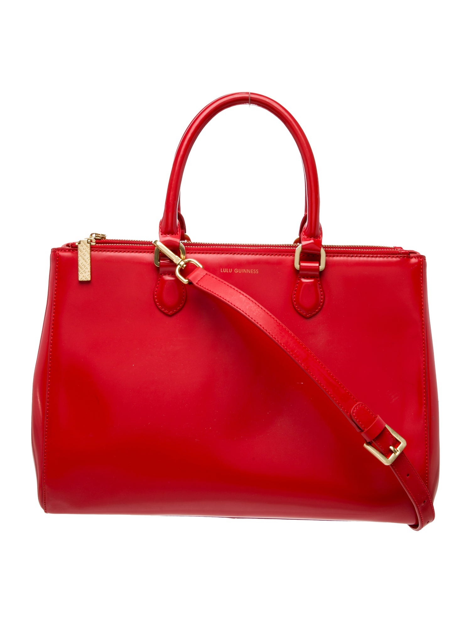 Lulu Guinness Patent Leather Shoulder Bag