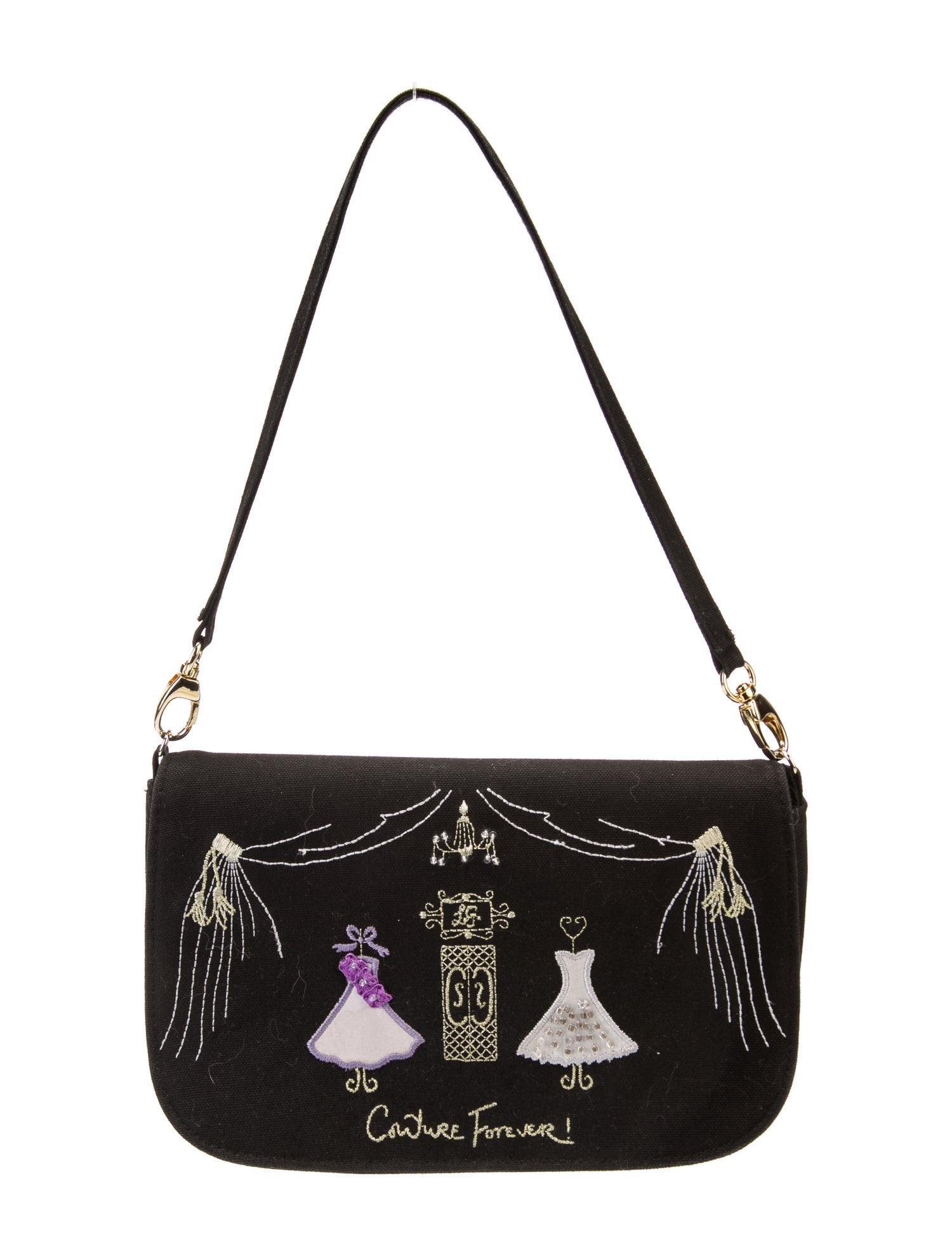 Lulu Guinness Canvas Shoulder Bag