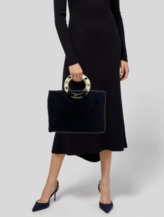 Lulu Guinness Denim Top Handle Bag