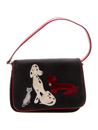 Lulu Guinness Canvas Top Handle Bag