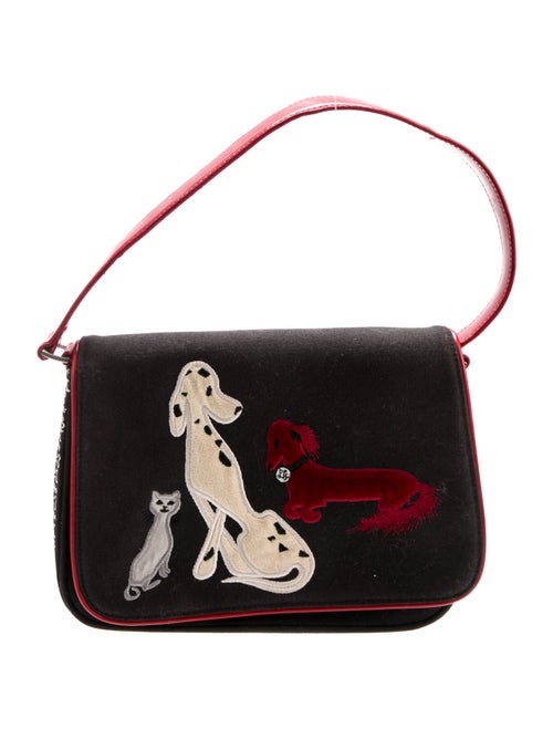 Lulu Guinness Canvas Top Handle Bag
