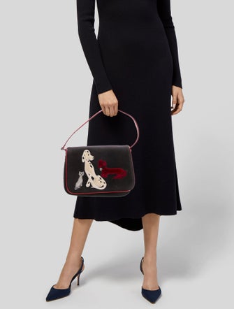 Lulu Guinness Canvas Top Handle Bag