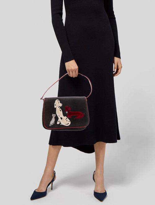 Lulu Guinness Canvas Top Handle Bag