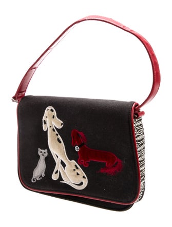 Lulu Guinness Canvas Top Handle Bag