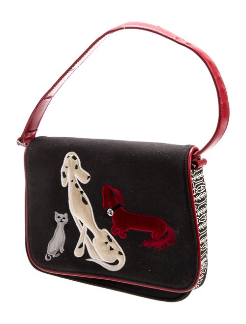 Lulu Guinness Canvas Top Handle Bag