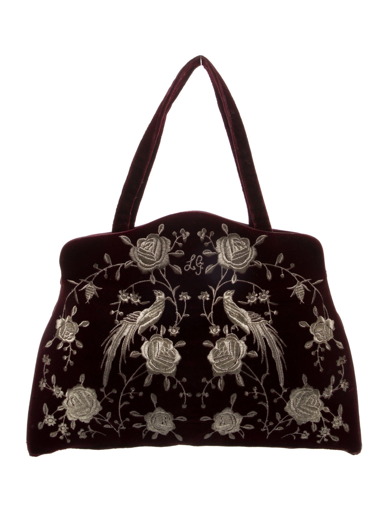 Lulu Guinness Velvet Top Handle Bag
