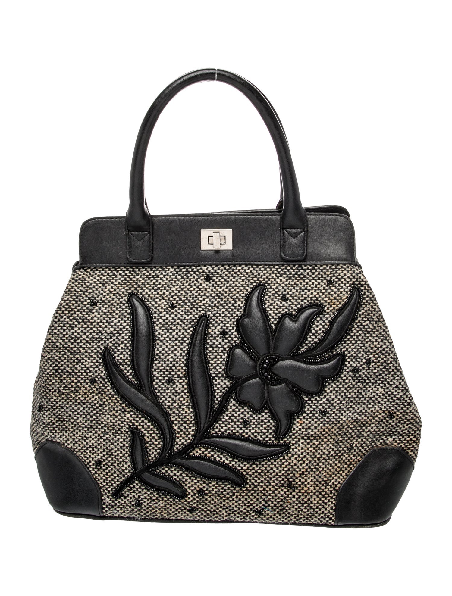 Lulu Guinness Tweed Top Handle Bag