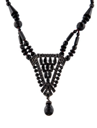 Ben-Amun Crystal & Resin Bead Strand Pendant Collar Necklace