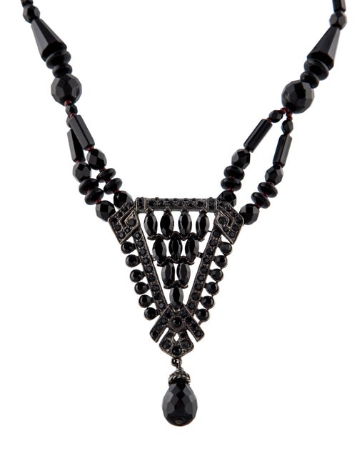 Ben-Amun Crystal & Resin Bead Strand Pendant Collar Necklace