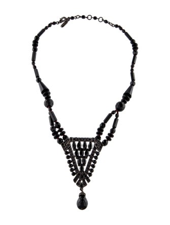 Ben-Amun Crystal & Resin Bead Strand Pendant Collar Necklace