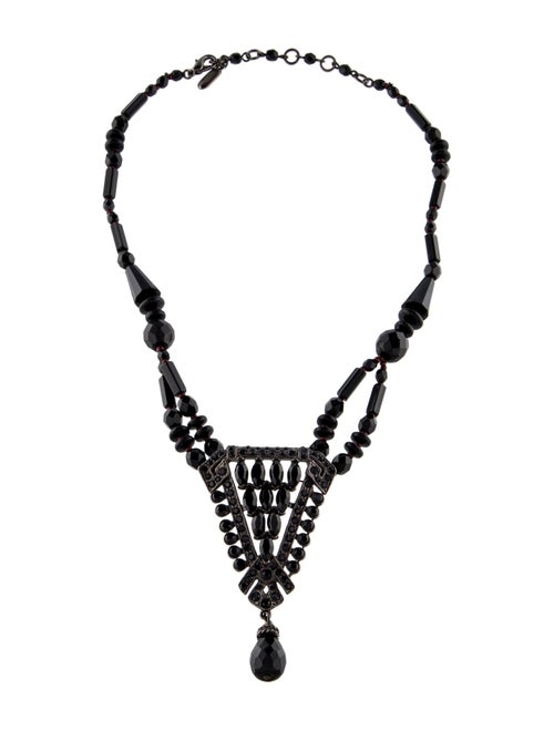 Ben-Amun Crystal & Resin Bead Strand Pendant Collar Necklace