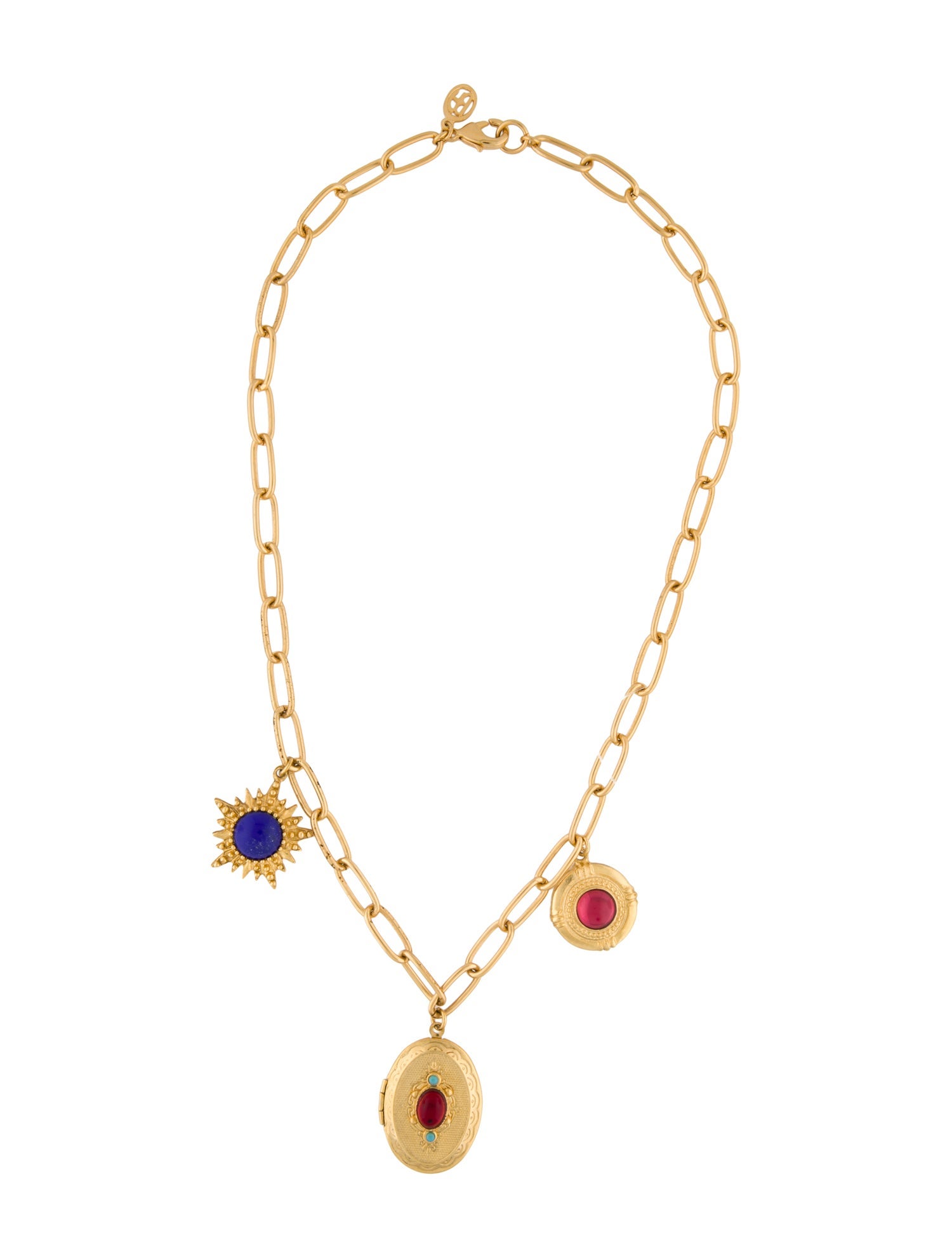 Ben-Amun Resin & Crystal Locket Collar Necklace