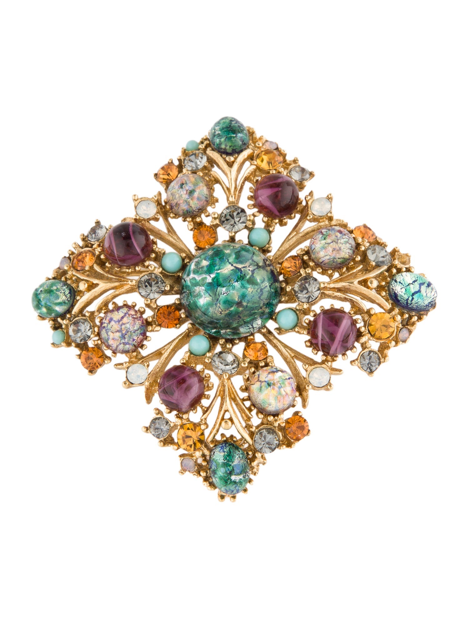 Ben-Amun Crystal & Resin Brooch