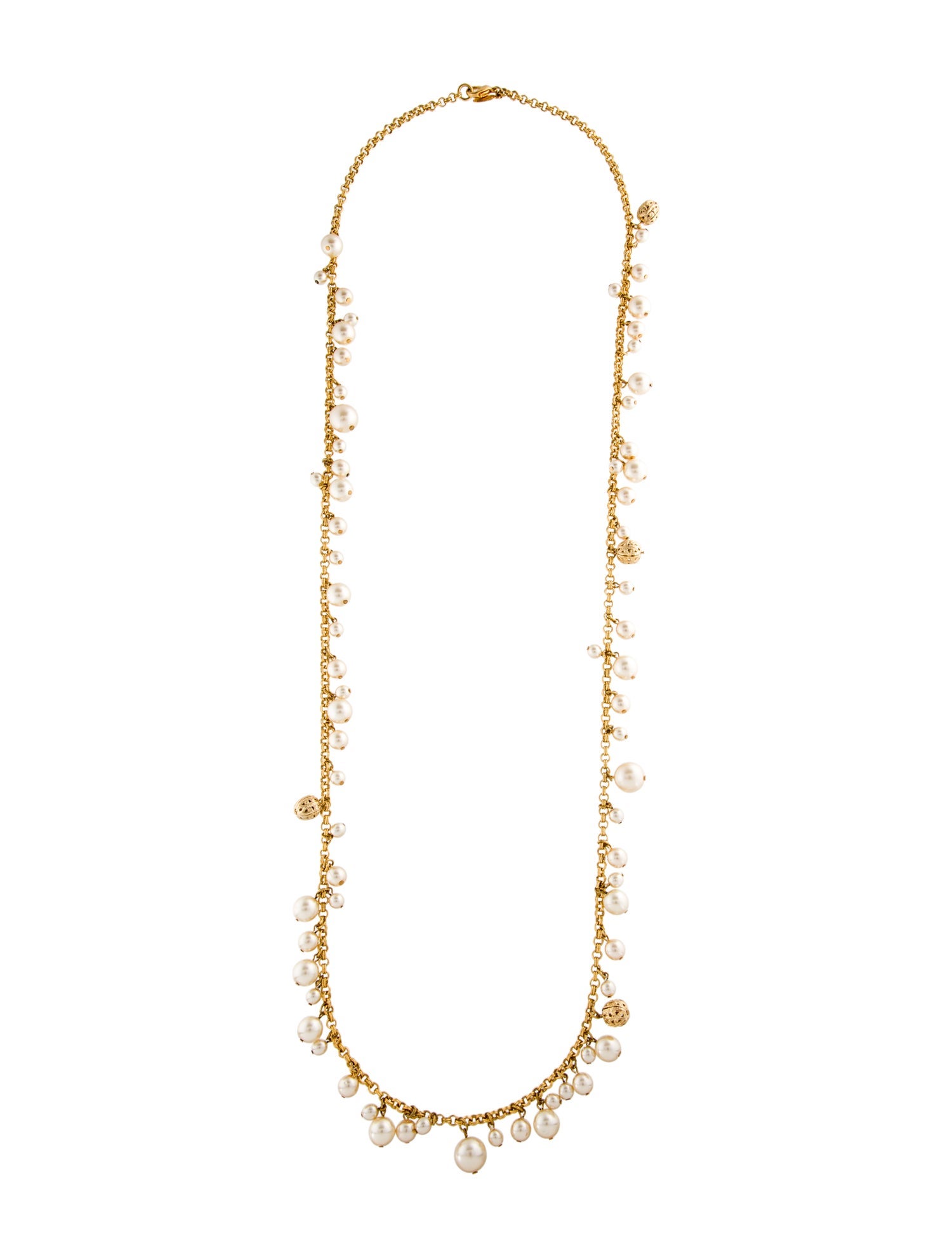 Ben-Amun Faux Pearl Filigree Collar Necklace