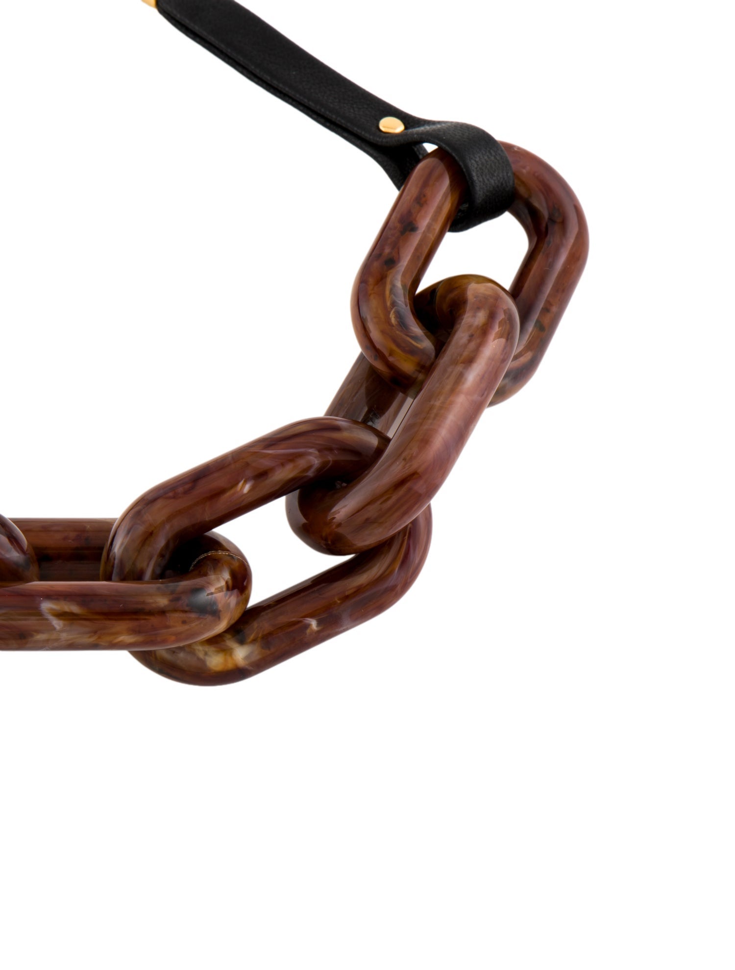 Ben-Amun Leather & Resin Havana Chain Link Necklace