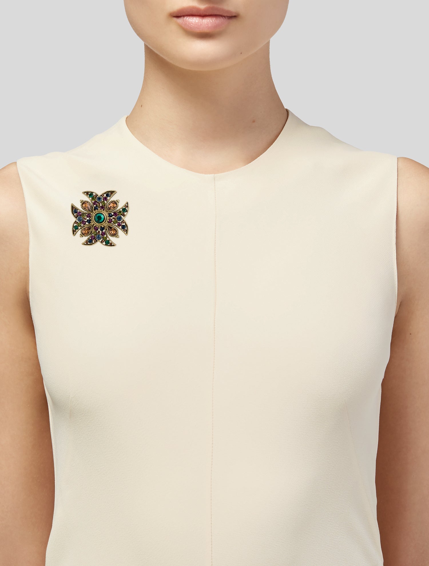 Ben-Amun Vintage Crystal Cross Brooch