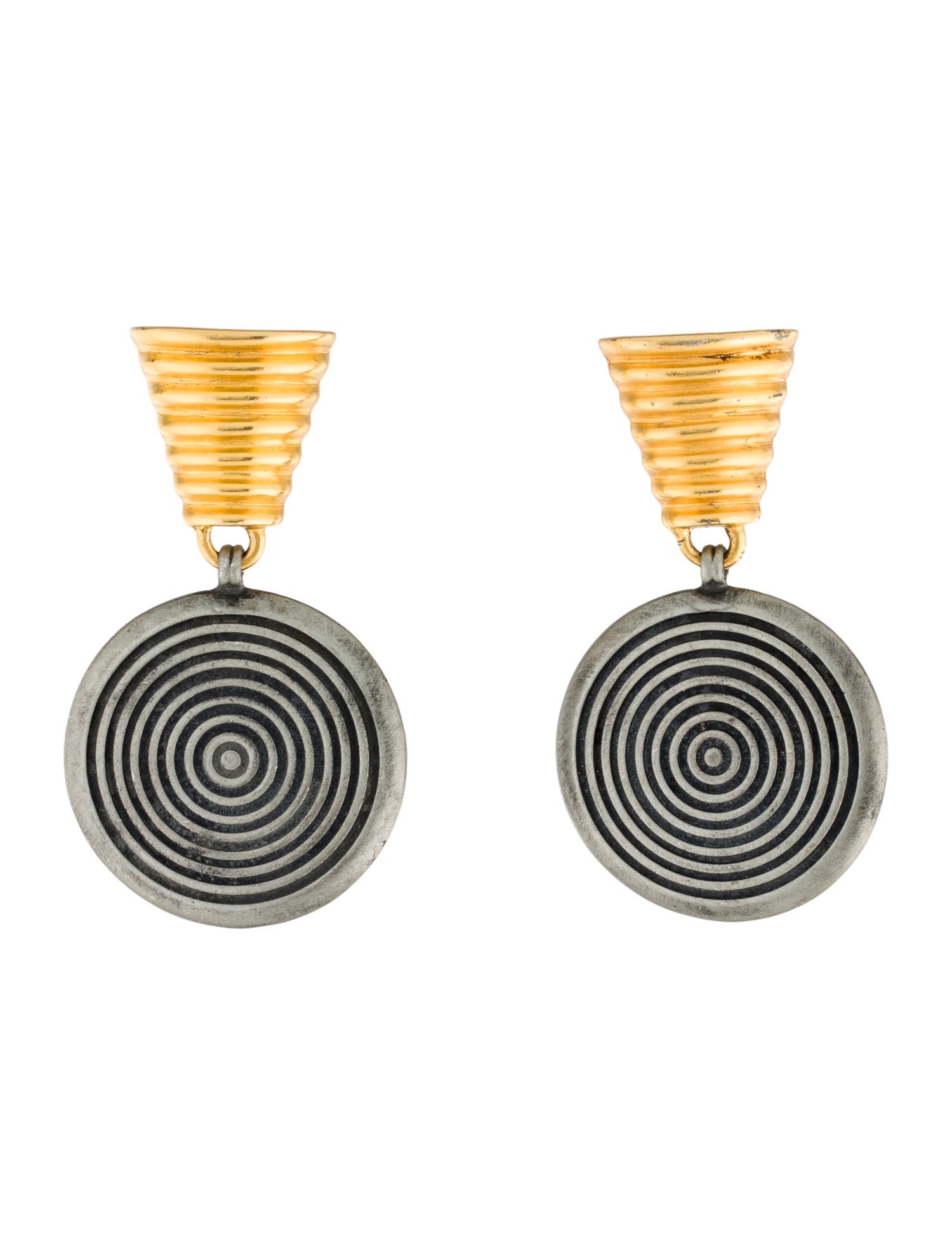 Ben-Amun Two Tone Clip-On Earrings