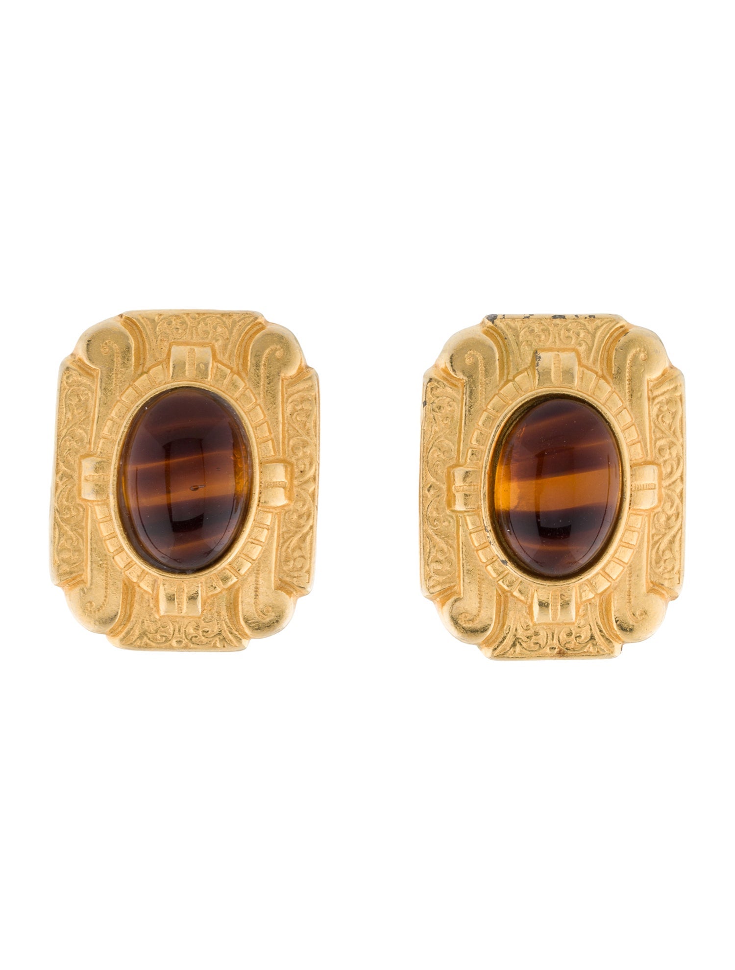Ben-Amun Vintage Glass Clip-On Earrings