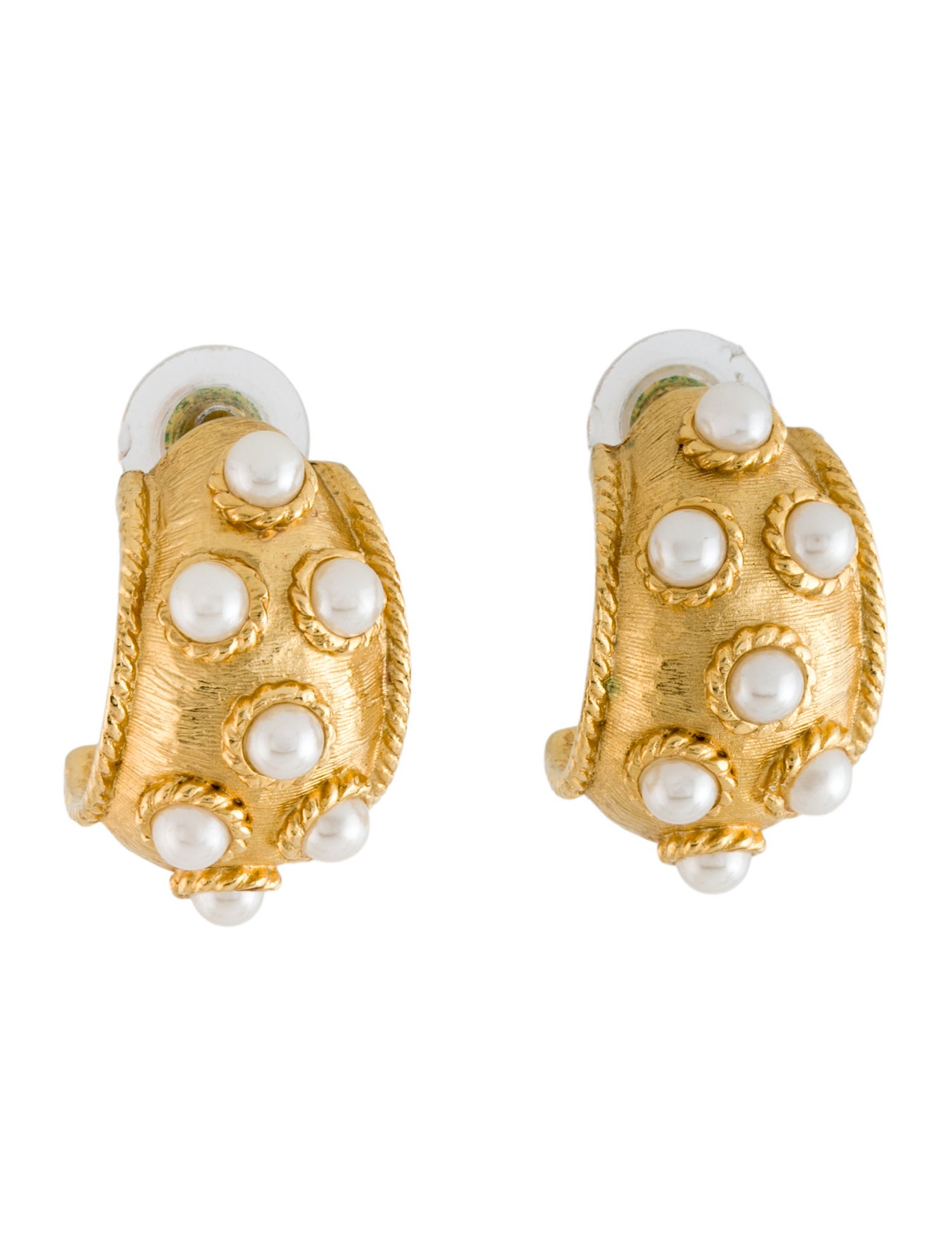 Ben-Amun Faux Pearl Hoop Earrings