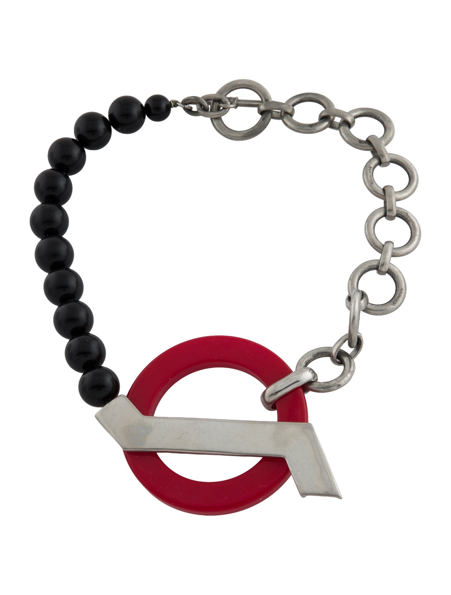 Ben-Amun Resin Bead Chain Link Statement Collar Necklace