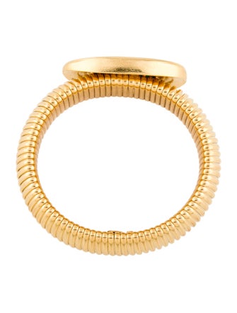 Ben-Amun Green Stone Cobra Elastic Bangle Bracelet